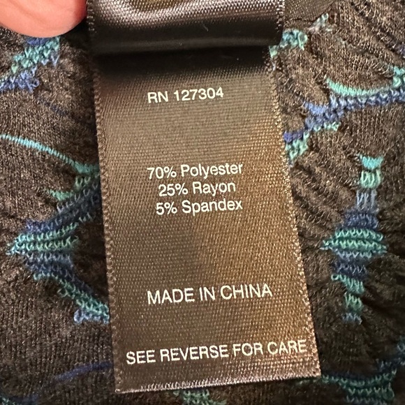 Ali Miles Gray/Blue Cowl Neck Sweater with Textured Knit Size Large Petite - Picture 6 of 8